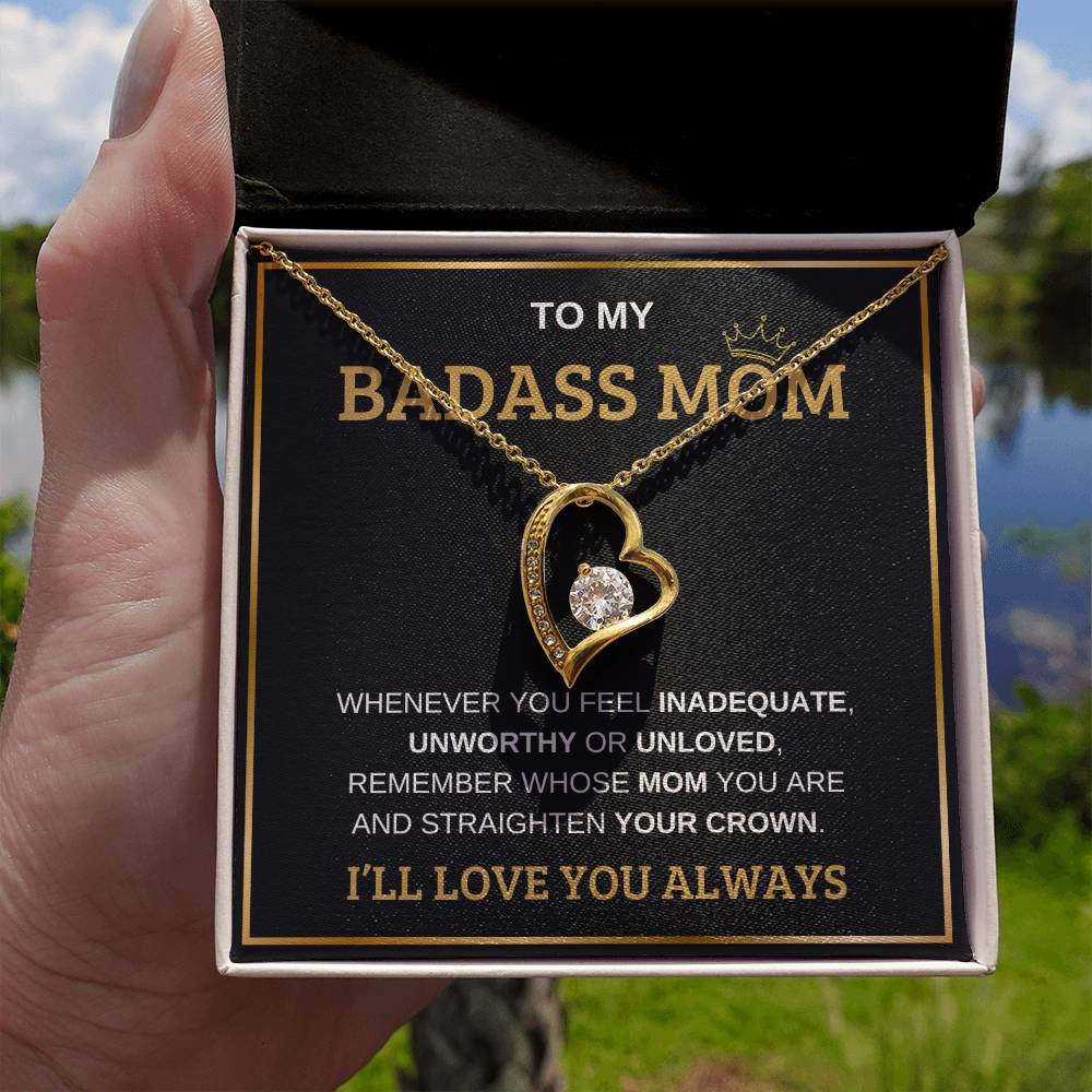 To My Bada** Mom-Forever Love Necklace (black)