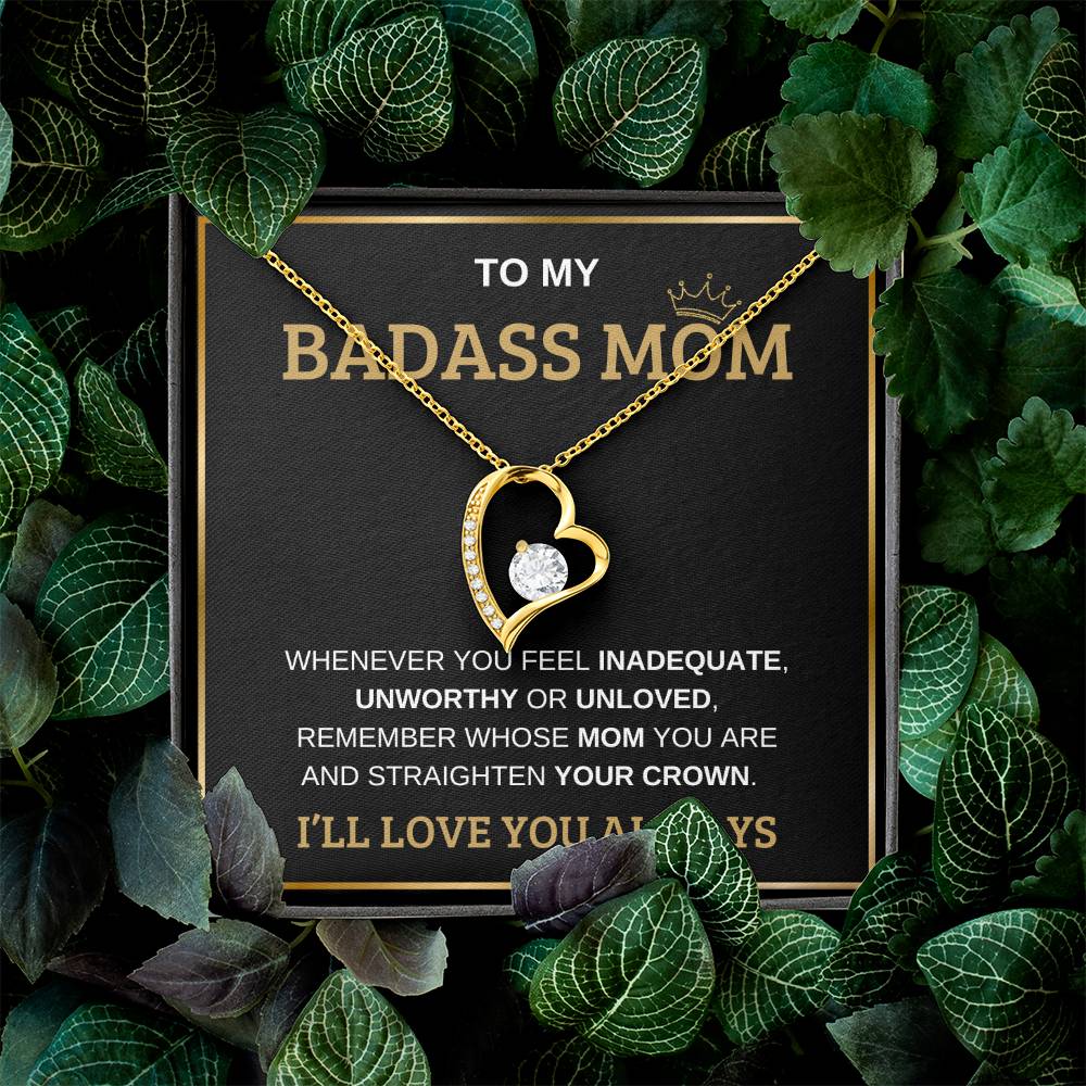 To My Bada** Mom-Forever Love Necklace (black)