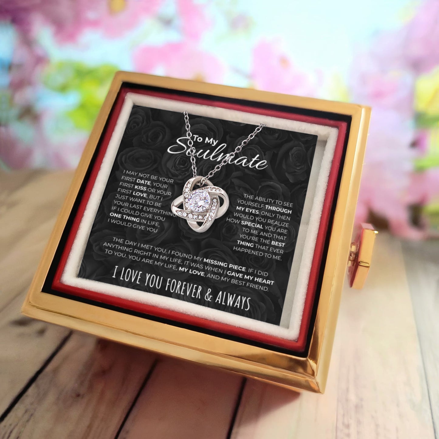 Rose Box |  To my Soulmate | Your Last Everything | Love Knot Necklace