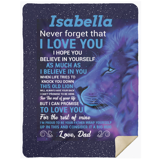 Daughter Never Forget Dad Personalized Cozy Blanket