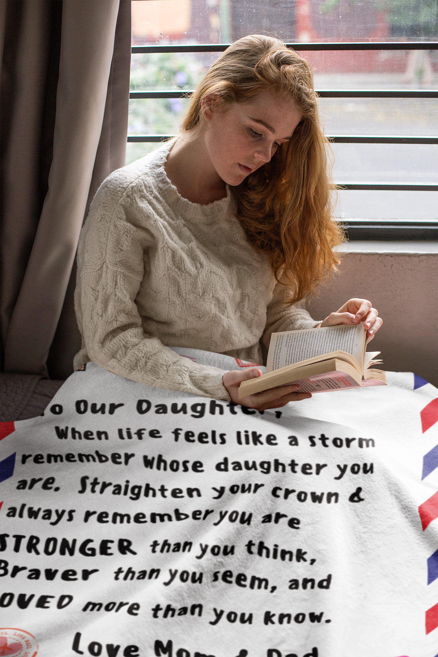 A Warm Embrace from Mom and Dad- Cozy Plush Fleece Blanket
