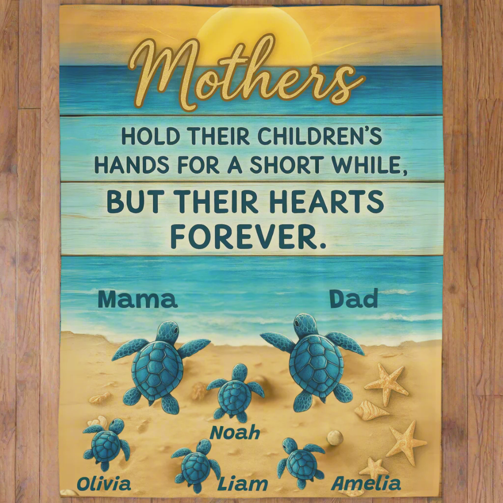 Mothers Turtles Plush Fleece Blanket - 60x80