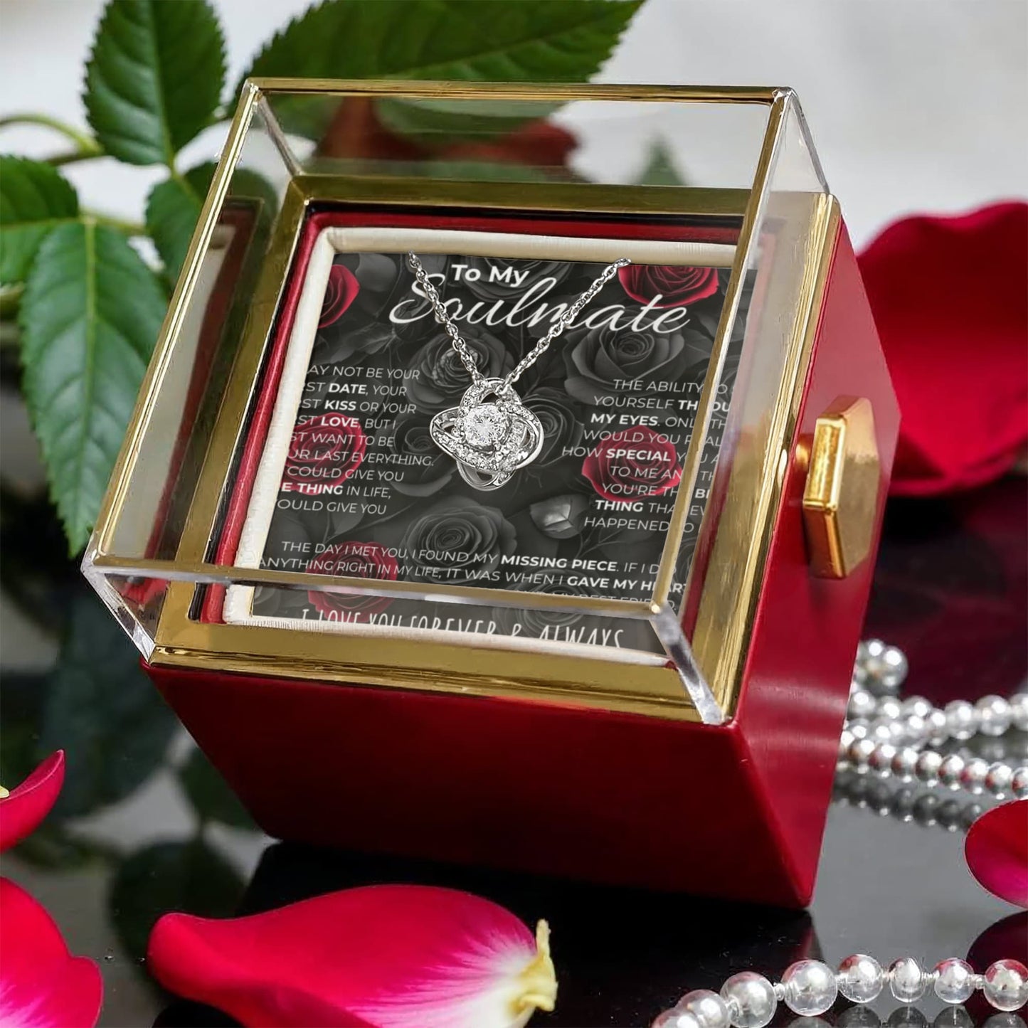 Personalized Soulmate | I love you forever  |  Spinning Rose Box