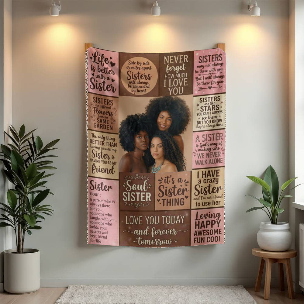 Custom Photo & Quotes Blanket: Connect Hearts While Miles Apart