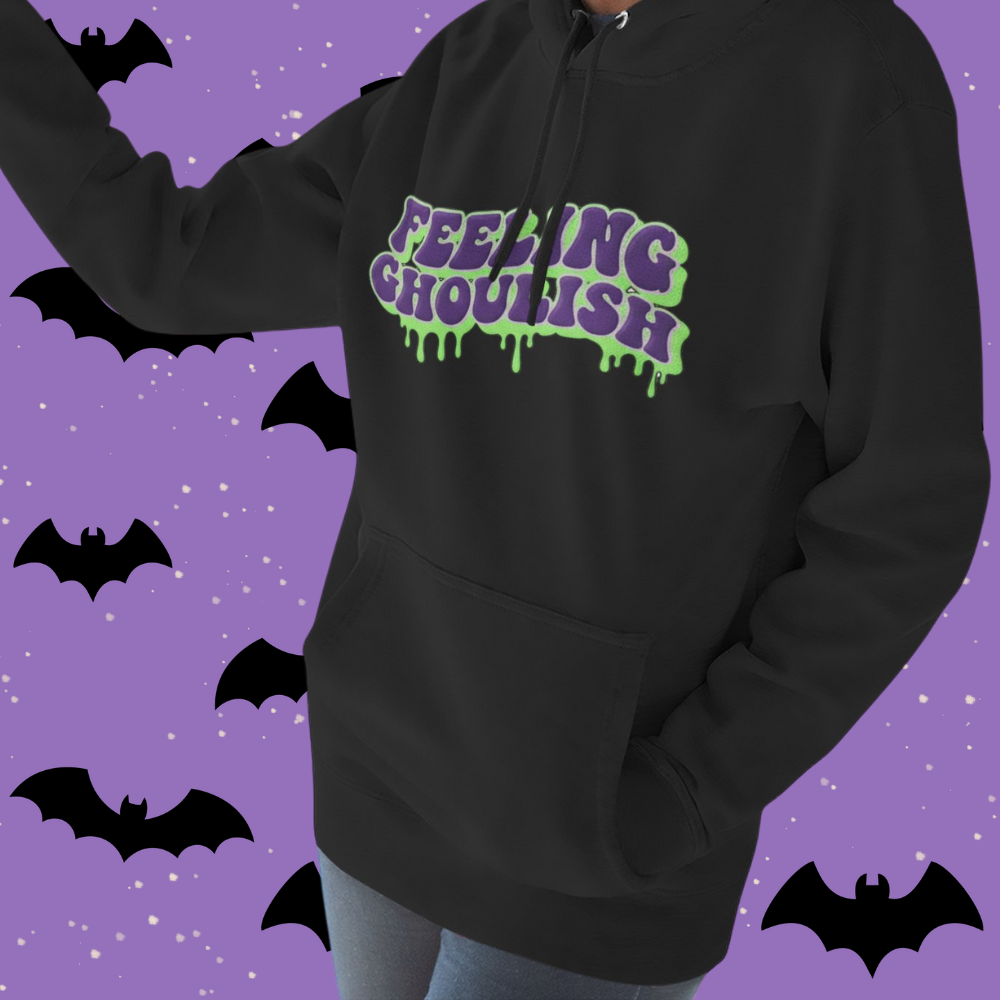 🎃 Feeling Ghoulish Hoodie – Faux Embroidery Edition