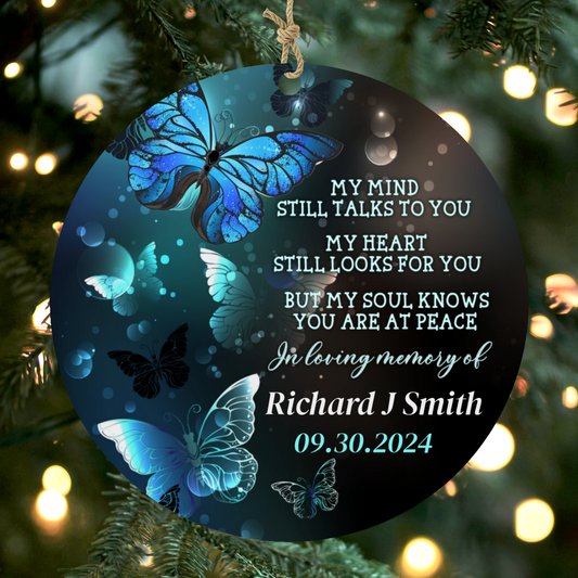 Personalized  Birchwood or Ceramic Memorial Ornament With Gift Box