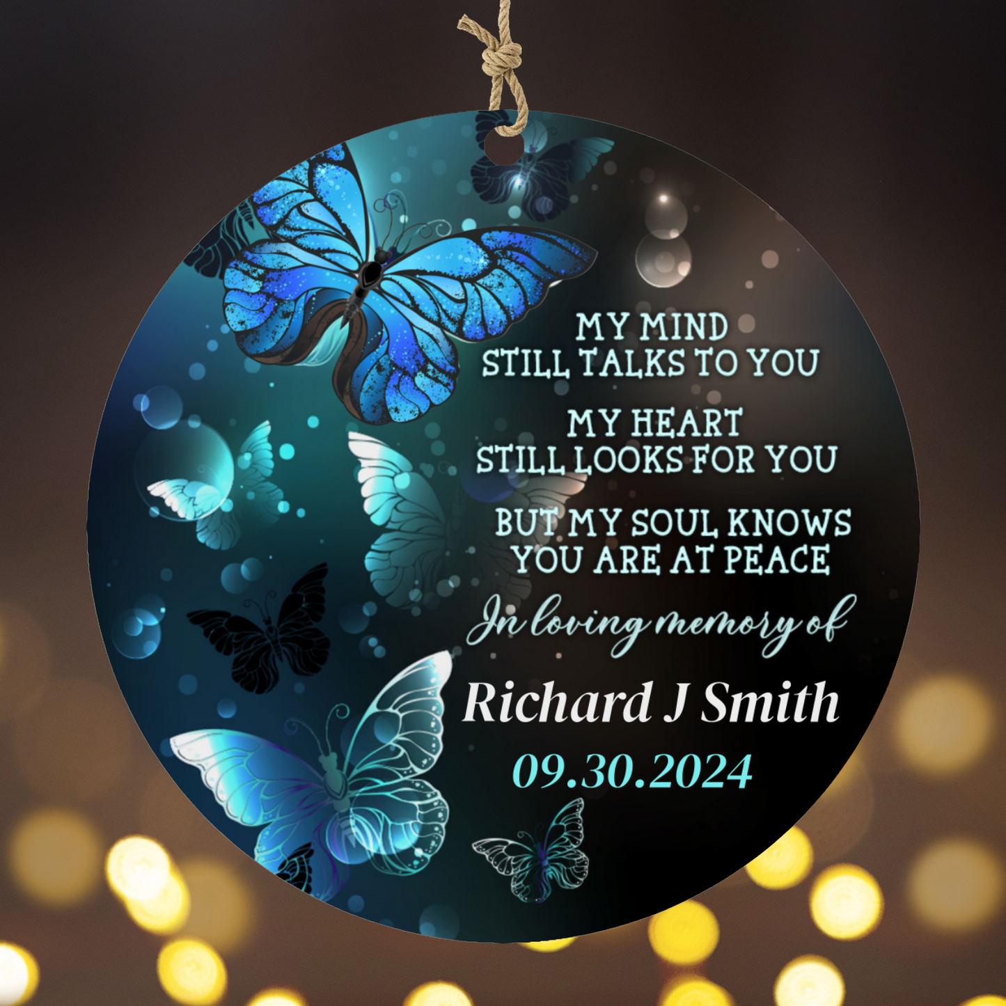 Personalized  Birchwood or Ceramic Memorial Ornament With Gift Box