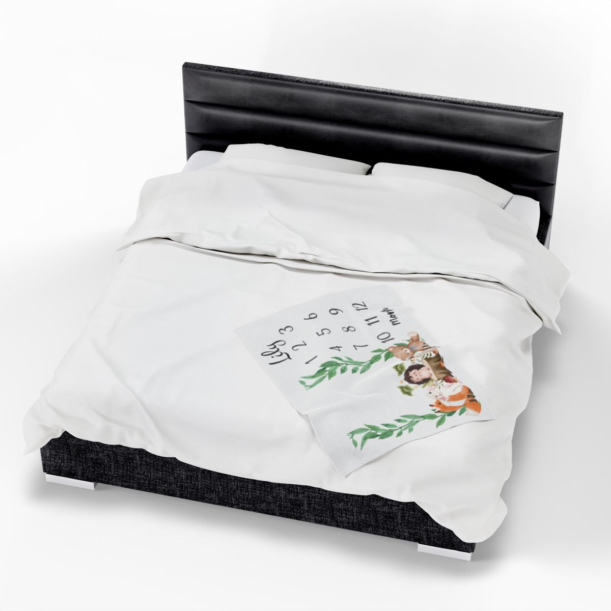 Plush Personalized Milestone Woodland Velveteen Blanket