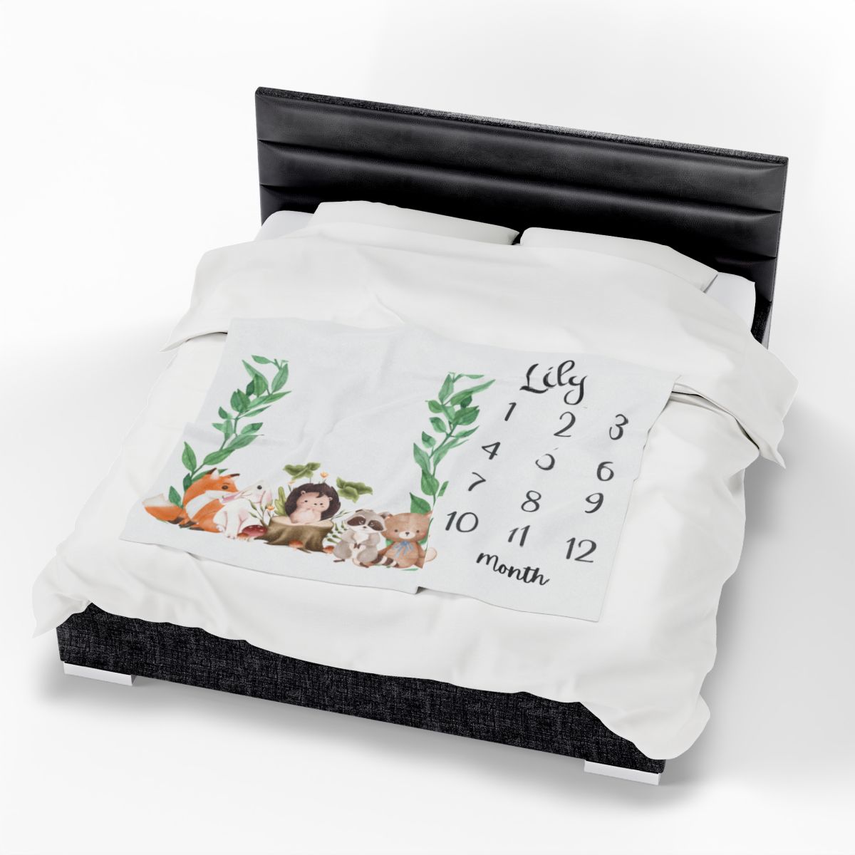 Plush Personalized Milestone Woodland Velveteen Blanket