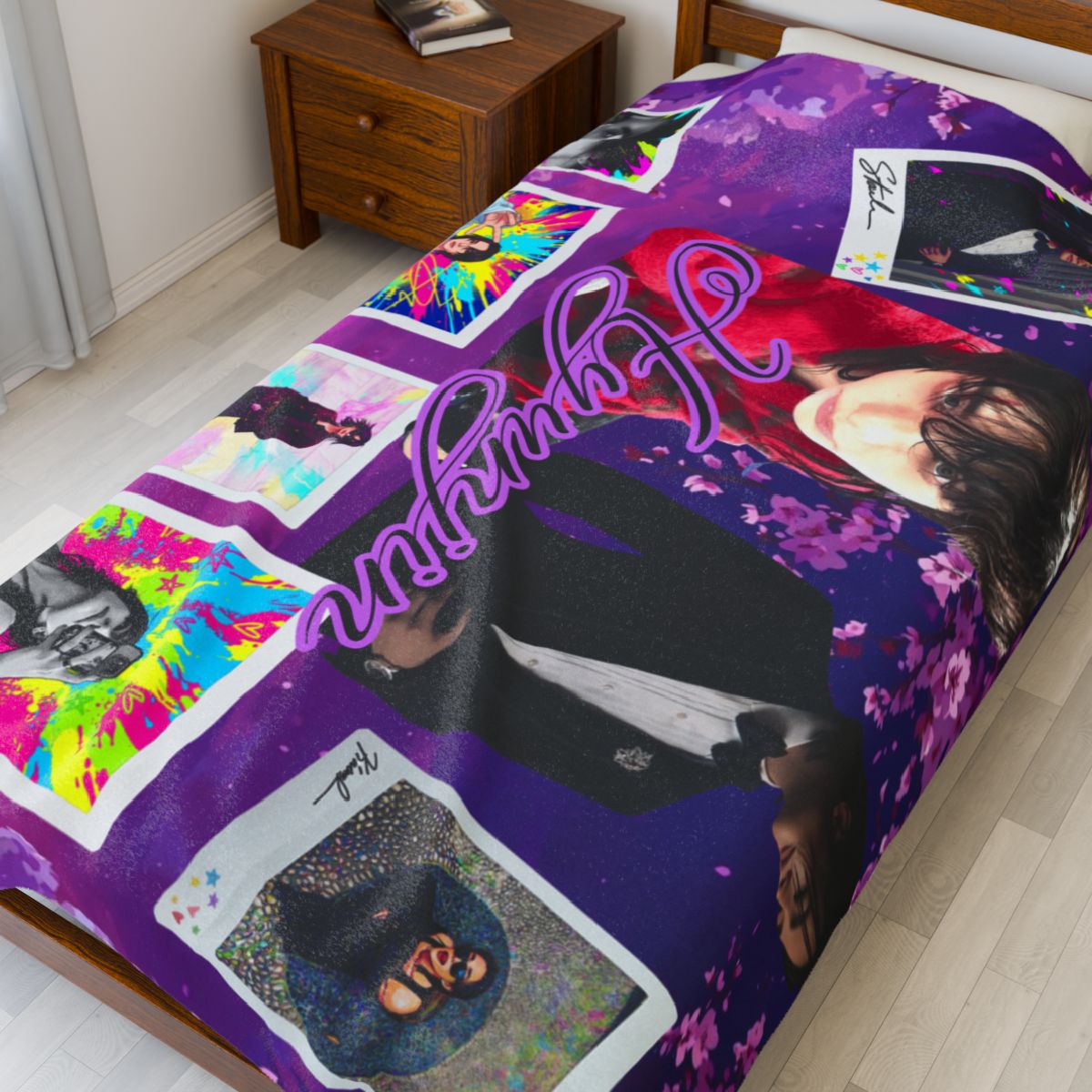 Hyunjin Stray Kids Blanket | Custom K-pop Collage Blanket | Cozy Velveteen Fan Gift for STAY