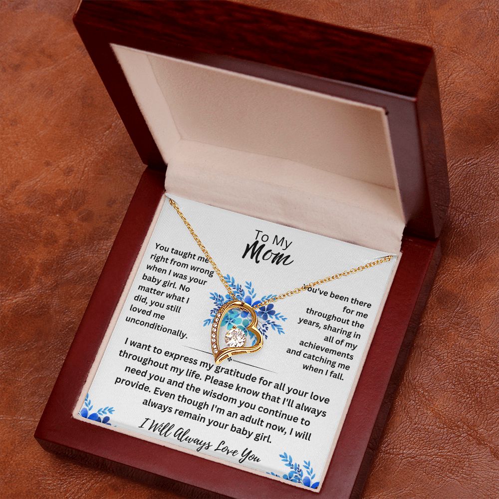 to Mom- Expressing Gratitude-Forever Love Necklace
