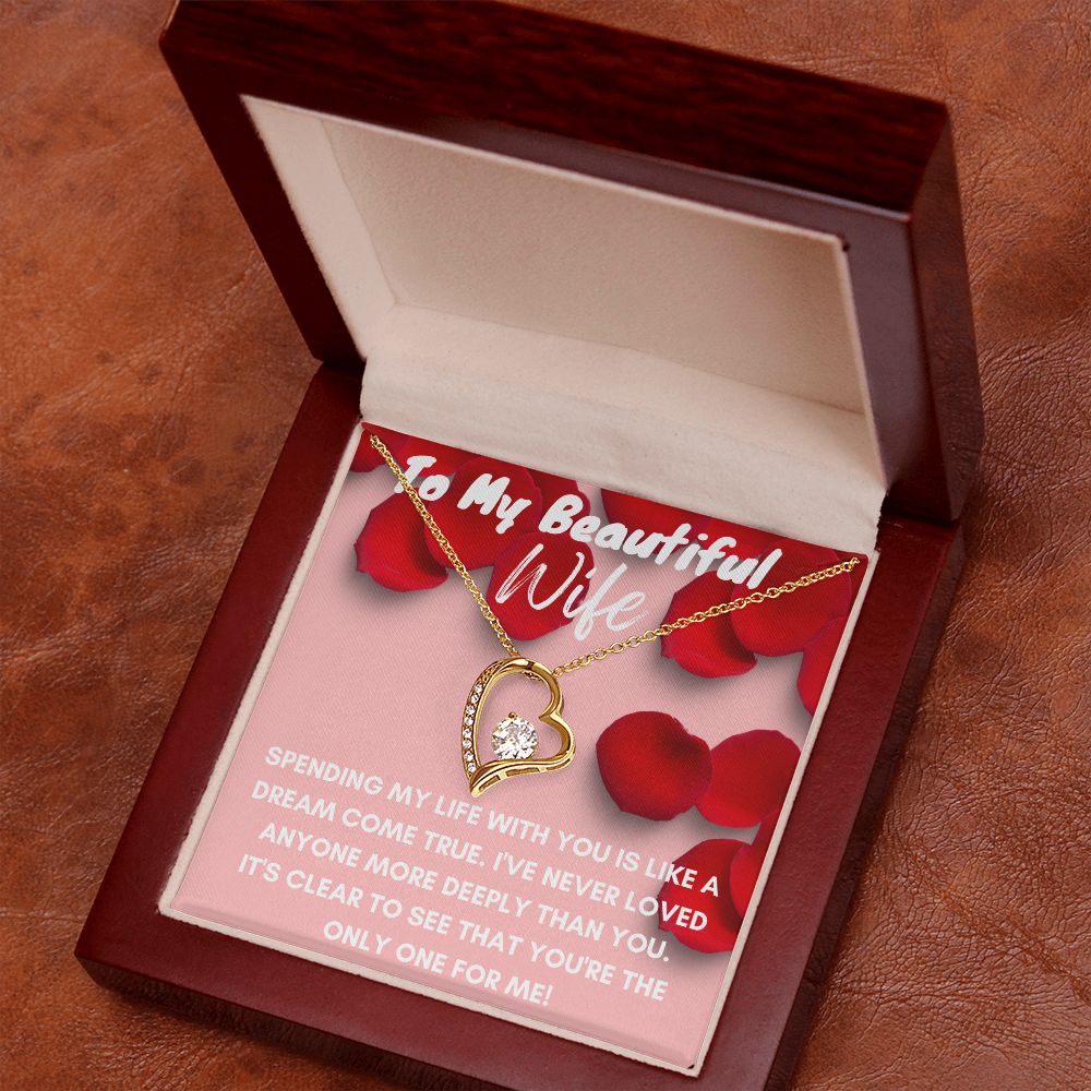 To My Beautiful Wife-Forever Love Necklace