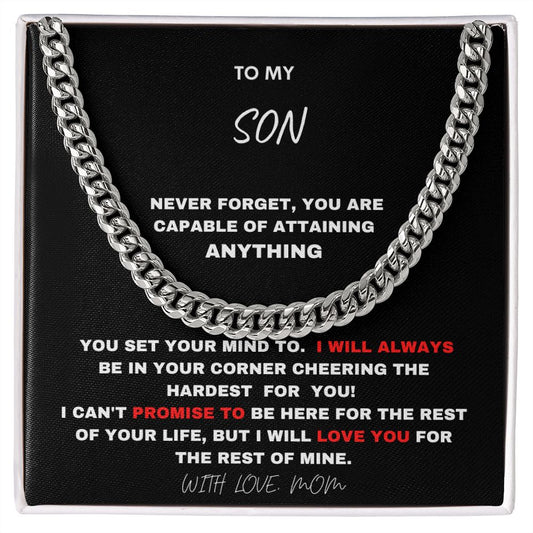 To Son-From Mom-Never Forget Chain