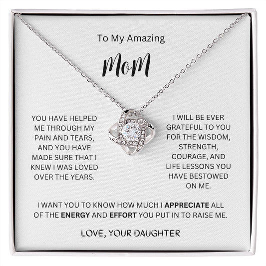 To Amazing Mom-Love Knot Necklace