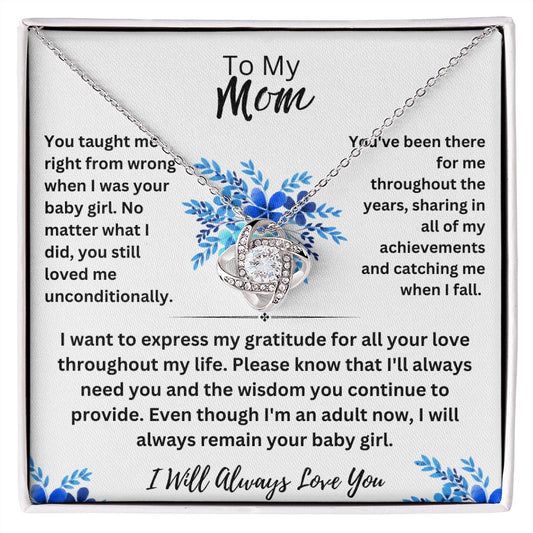 To Mom-Expressing Gratitude-Love Knot Necklace