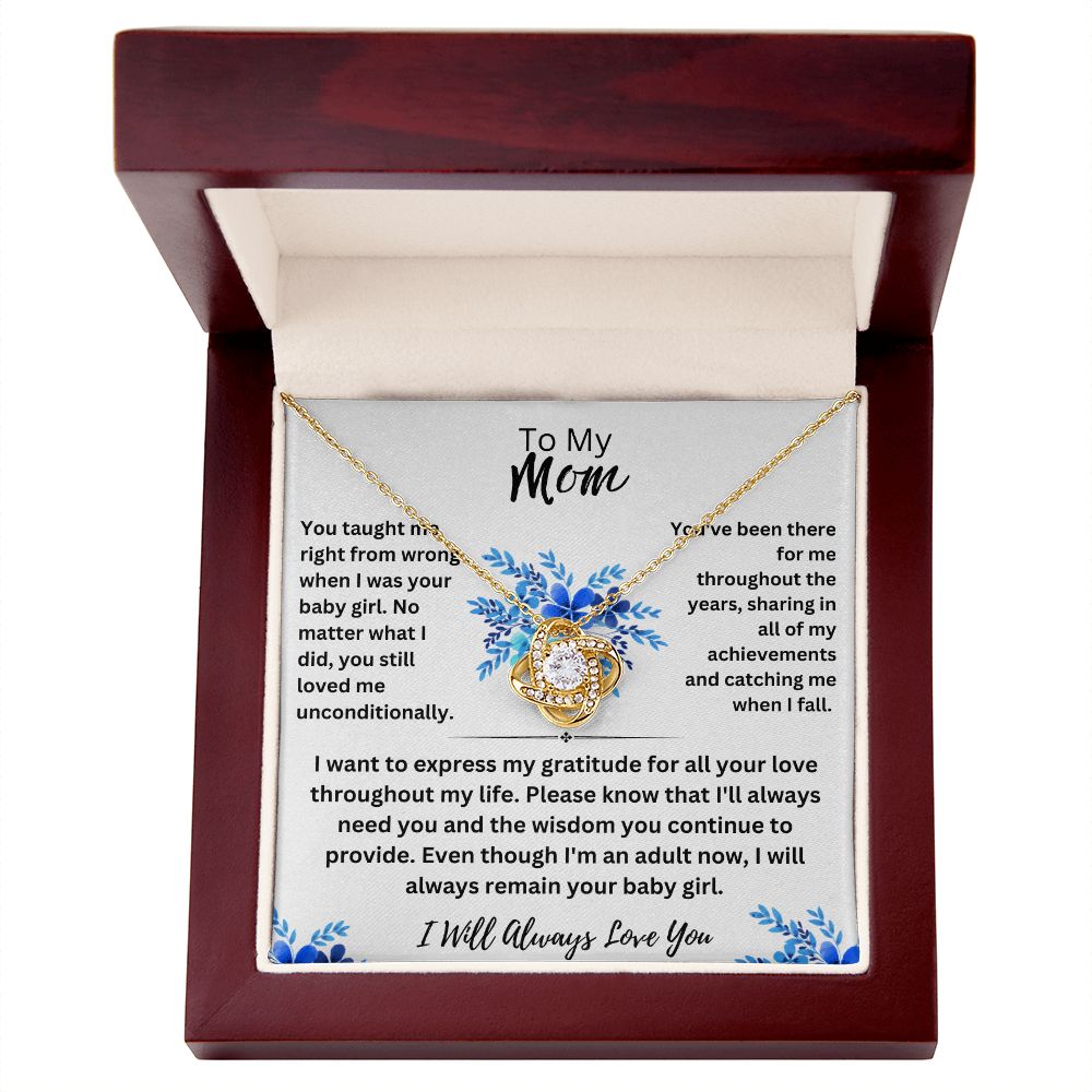 To Mom-Expressing Gratitude-Love Knot Necklace