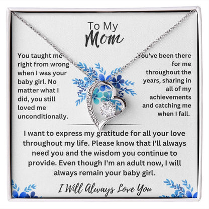 to Mom- Expressing Gratitude-Forever Love Necklace