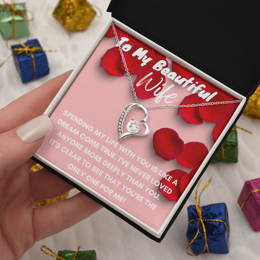 To My Beautiful Wife-Forever Love Necklace
