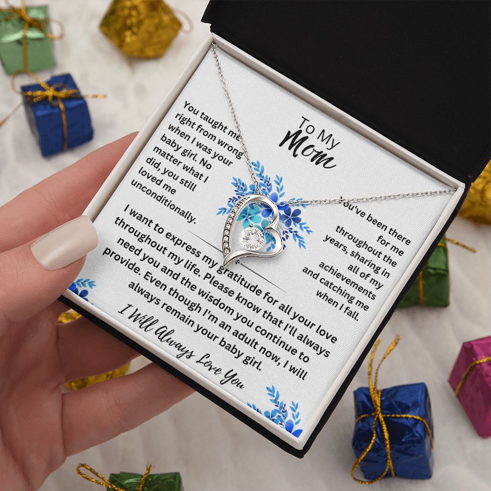 to Mom- Expressing Gratitude-Forever Love Necklace