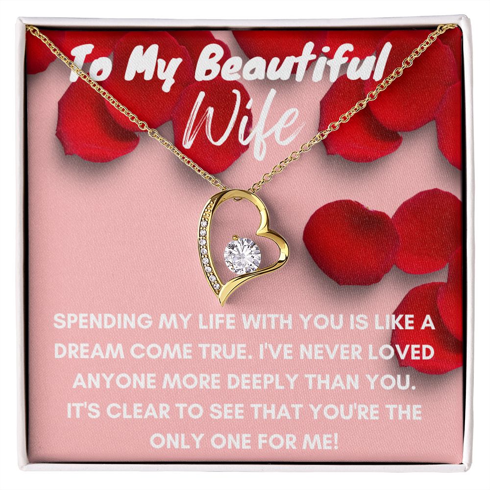To My Beautiful Wife-Forever Love Necklace