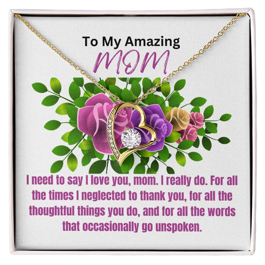 Forever Love Necklace-I Love You Mom