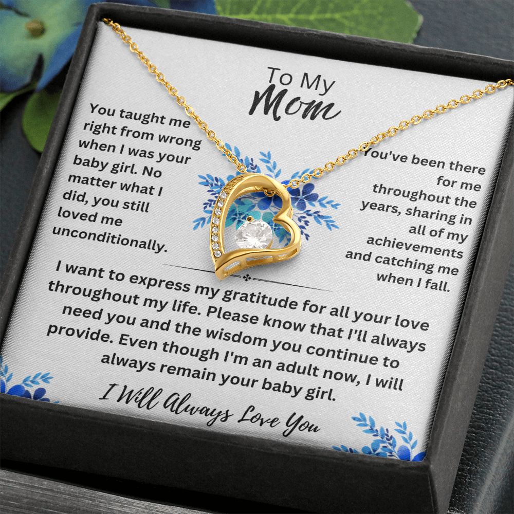 to Mom- Expressing Gratitude-Forever Love Necklace
